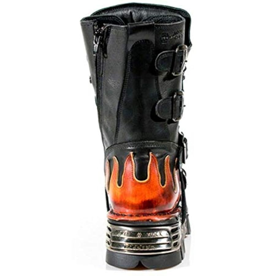 NEWROCK　ミリタリーブーツ 黒 ハイカット レザー Amazon.com | New Rock NEWROCK 107-S1 Red Skull Devil Black